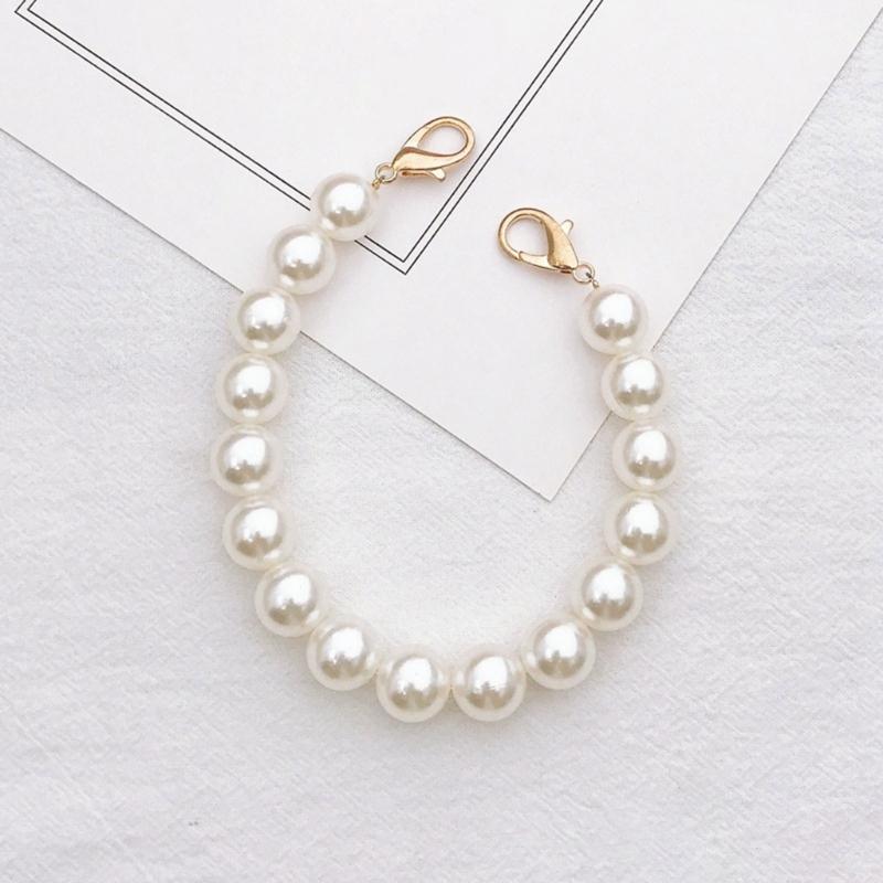 Pearls Chain Strap Short Purse Chain Replacement Pearls Handle Strap Beaded Purse Chains for Purse Handbag Wallet Phone
