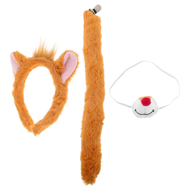 Eichhörnchen Plüschtier Ohren Stirnband Schwanz Nase Set Halloween Party Cosplay Kostüm Verkleidungs Zubehör