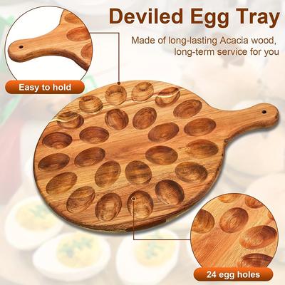 Vassoio per Uova in Legno 16/24 Fori Pino Organizzatore da Cucina per Frigorifero Piano di Lavoro