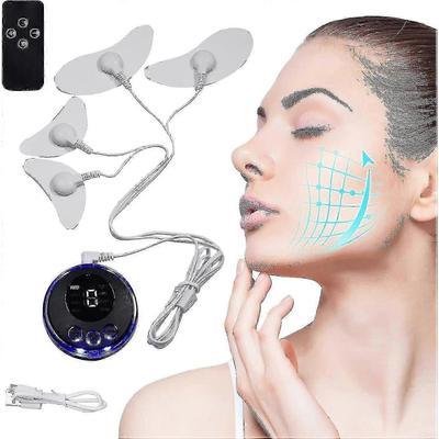 Massaggiatore Facciale Elettrico, Massaggiatore Facciale EMS, Dispositivo per Massaggio Facciale, con Patch Pad Stimolazione EMS Massaggiatore Muscolare 8 Modalità, per Massaggio Facciale, Skinb