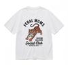 Men's Comfy Slight Stretch Classic T-Shirt Bold Feral Feline Print Design Tee