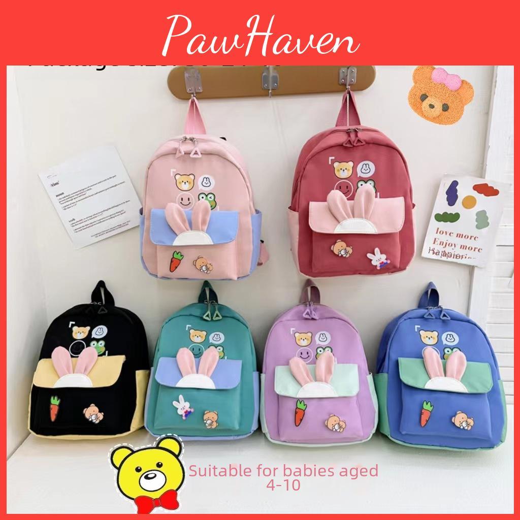 Backpack Rabbit Cartoon Ith Soft Nylon Fabric And Animal Print For Children