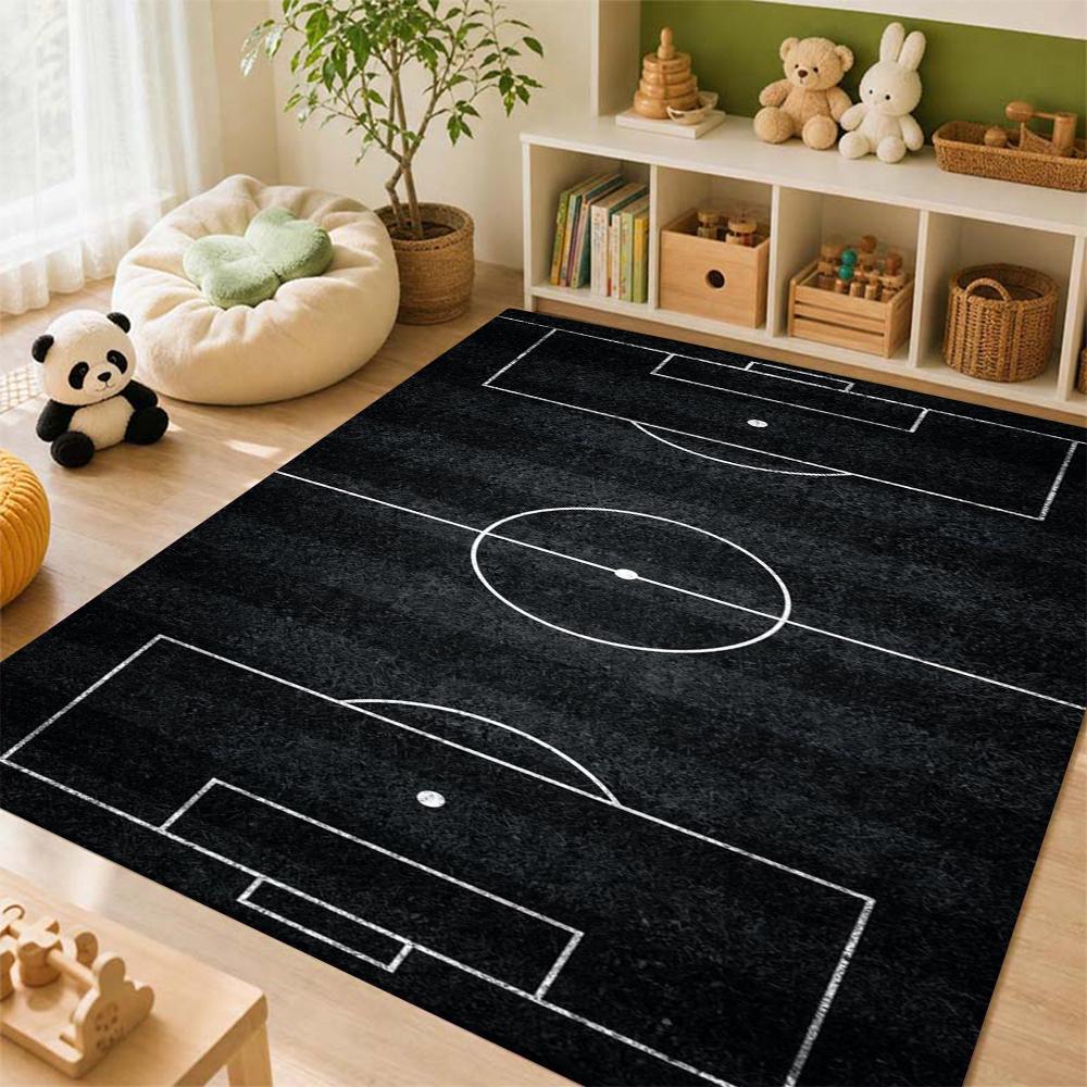 Soccer Ball Water Splash Print Theme Rug Soft Texture Nonslip Carpet For Hallway Balcony Study Home Party Decor Christmas Gift