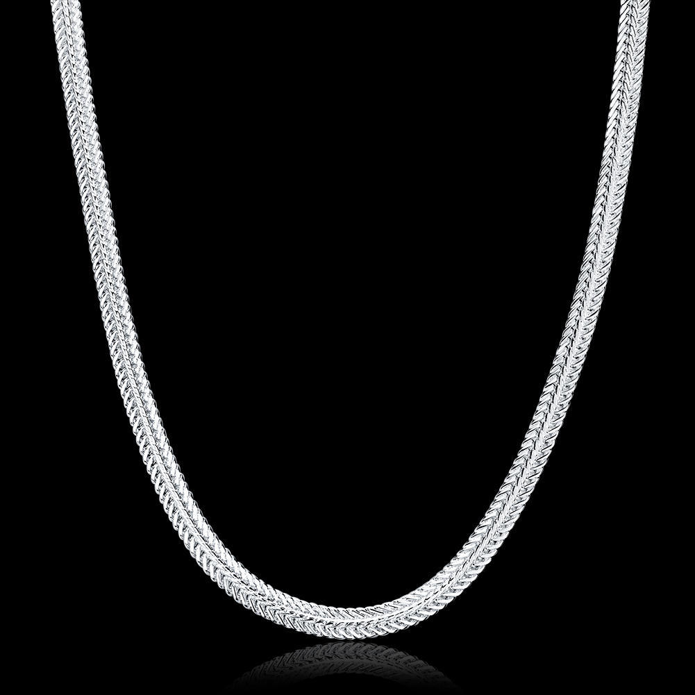 Fine S925 Sterling Silver Snake Style Chain Necklace for Women Men Jewelry Designer Wedding Engagement Gifts 50-60cm