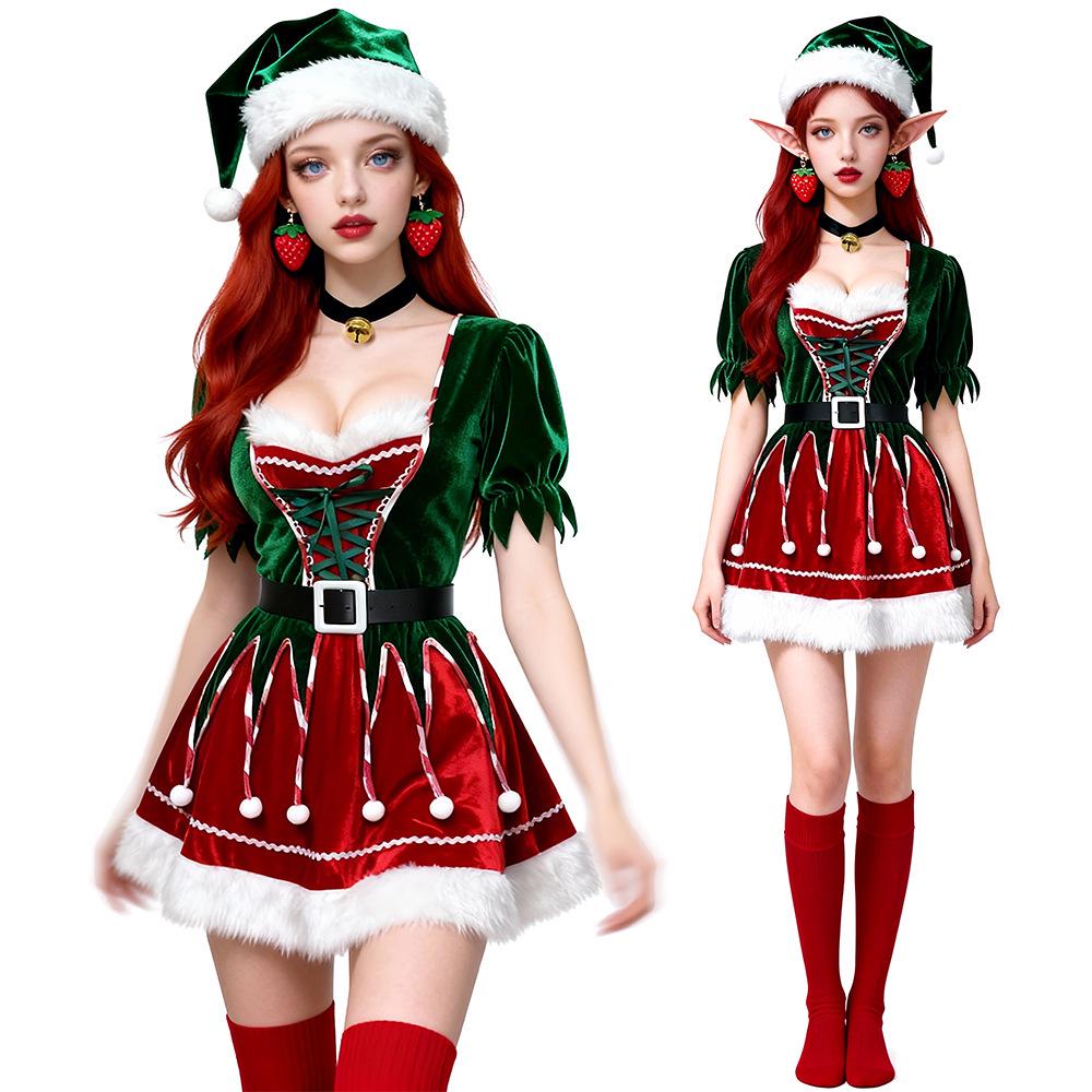 Sexy Green Elf Christmas Cosplay Costume