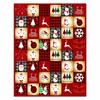 Flannel Single Throw Blanket Santa Claus Snowman Sofa Throw Portable Nap Blanket  Holiday