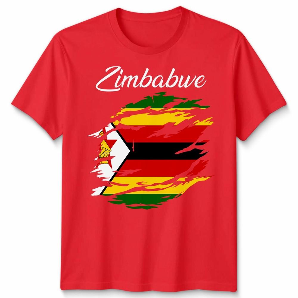 Zimbabwe Flag Unisex T Shirt Country Nationality Support Sports Pride Tee