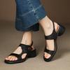 Summer platform sandals women's new high-heeled women's casual sandals round head buckle rubber non-slip one-word sandals