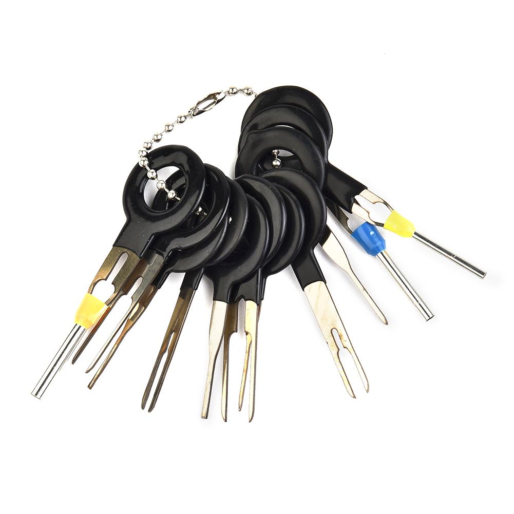 11pcs/Set Car Wire Terminal Removal Kit Tool Crimp Connector Extractor Release Pin Remover Repairing Disassembly Tools чёрный