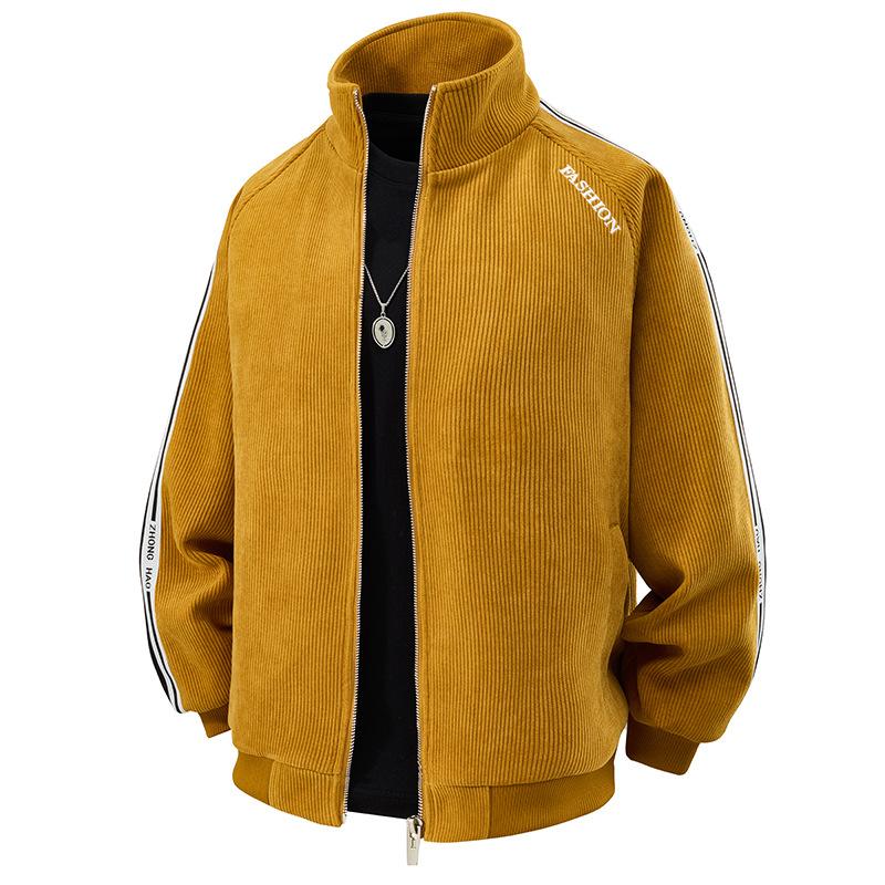 

Men s new spring and autumn fashion loose stand-up collar versatile jacket American knitted jacket men s young man jacket 4XL