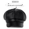 Autumn Winter Hats for Women Solid Plain Octagonal Newsboy Cap Men Ladies Casual PU Leather Hat Winter Beret Painter Cap
