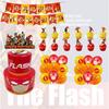 The Flash Themed Birthday Party Decorations Set With Banner, Cake Topper, And Balloons