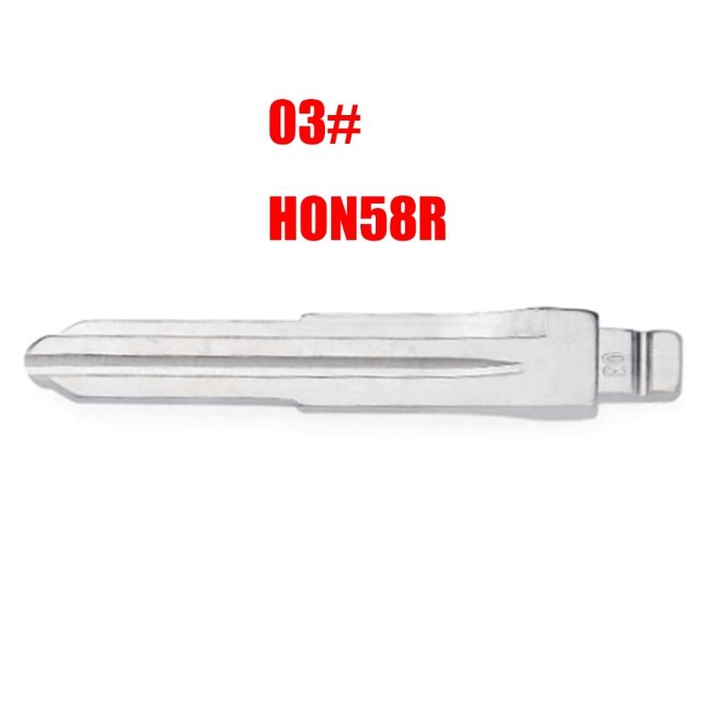 Pack of 10 #03 Metal Key Blank Universal for Vehicle Replacement Part HON58R Car Flip Remote Keys Blade Stable Performances