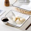 Compartmented Ceramic Dumpling Plate with Vinegar Dipping Dish