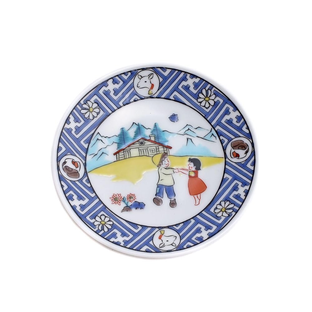 

Heidi Kutani ware made in Japan by a traditional Hokuriku featuring Girl of the floral and A stylish gift for plate, Peta, craftsman, Heidi, Alps,