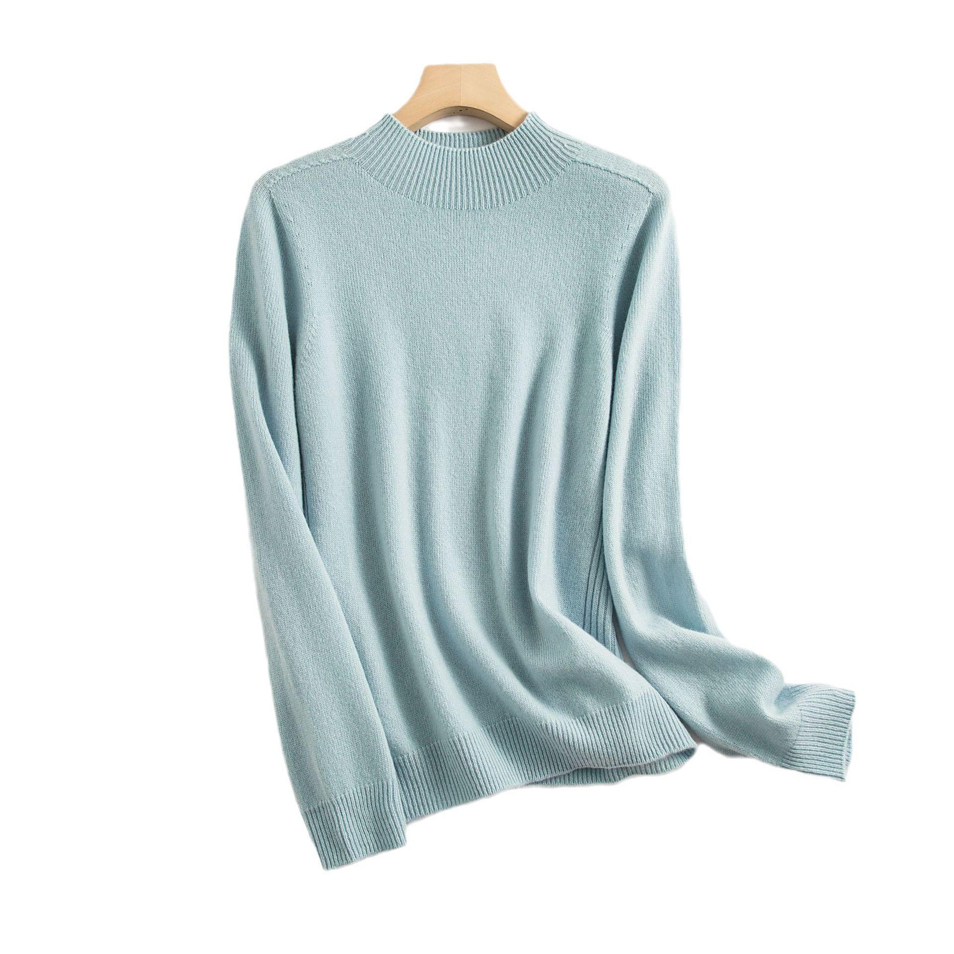 

Seamless full-formed wool sweater women s 0 pure wool loose and thin crew neck knitted sweater autumn top lazy style L