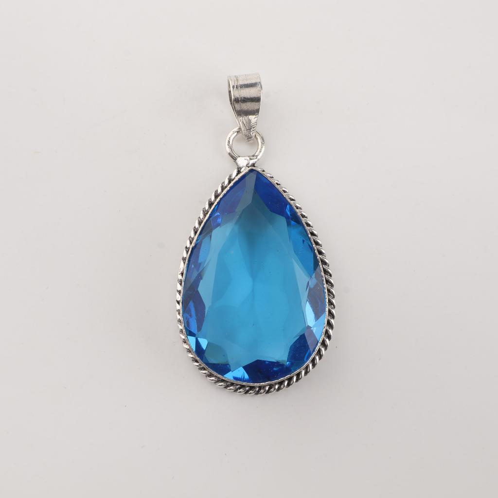 Tanzanite Gemstone Silver Pendant 1.8" , 925 Sterling Silver Jewelry, Partywear Pendant For Women, Anniversary Gift For Her PP-65-9