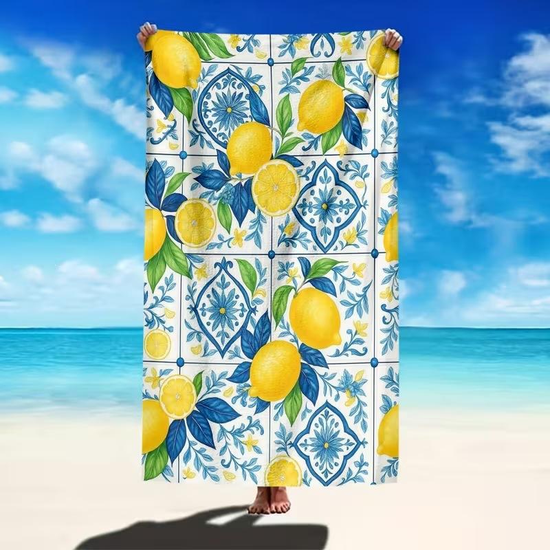 Zomerstrandlaken Citroenprint Sneldrogend Badlaken Buiten Zomer Zwemmen Badlaken Sportlaken
