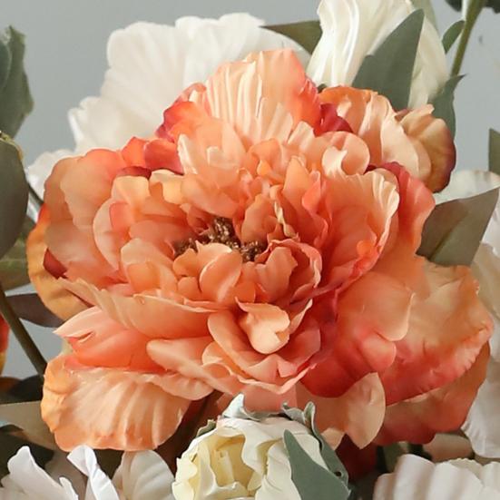 Artificial Peony Flower Realistic Fake Silk Flower Branch Home Office Wedding Party Table Centerpiece DIY Vase Faux Bloom Decoration