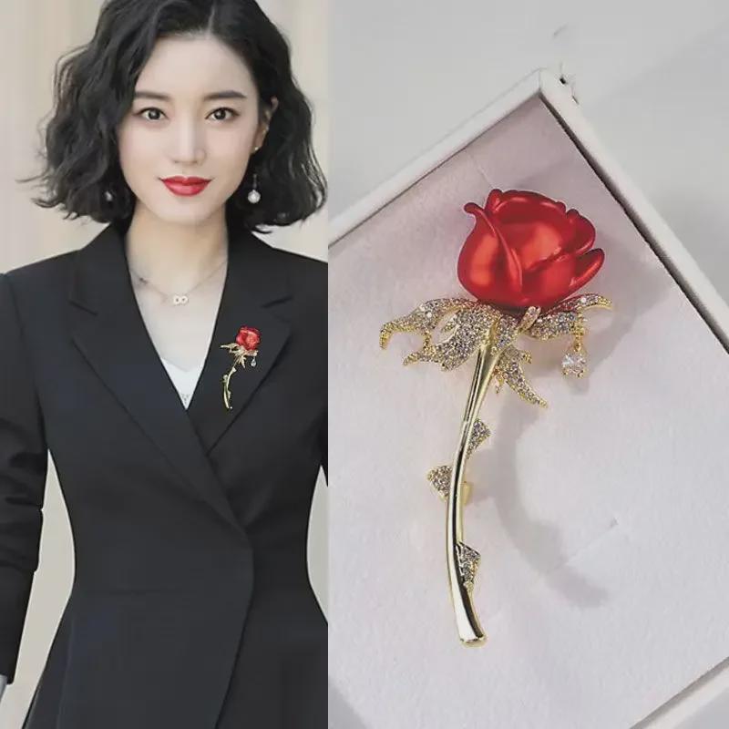 Korean Luxury Tulip Pearl Flower Brooch - Elegant High-End Women's Accessory