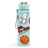 1PC Basketball Jersey Sneaker Gear 750ml Color Plastic Sports Water Bottle Leakproof Flip Straw Lid Suitable for Sports Office Home Use