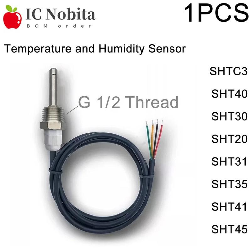 SHTC3 SHT40 SHT30 SHT20 SHT31 SHT35 SHT45 41 Digital Temperature and Humidity Sensor Probe with G 1/2 Thread I2C IIC Interface