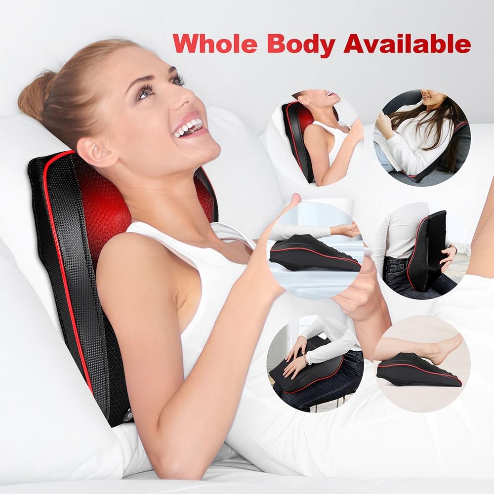 Back And Neck Cervical Massage Pillow Airbag Waist Kneading Massage Cushion Lumbar Chair Massager Car Back Pillow