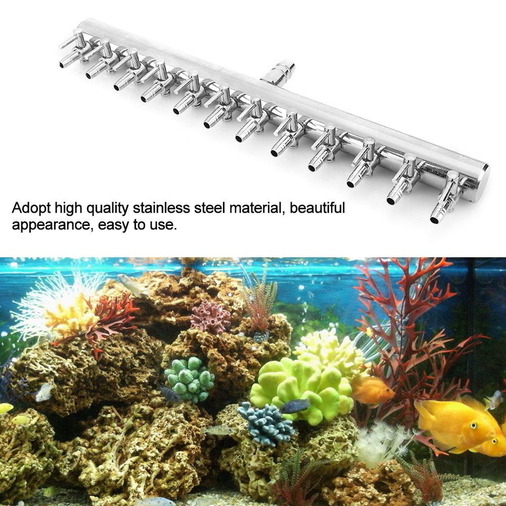 12 Joints Aquarium Air Flow Control Valve Fish Tank Stainless Steel Regulator Accessories