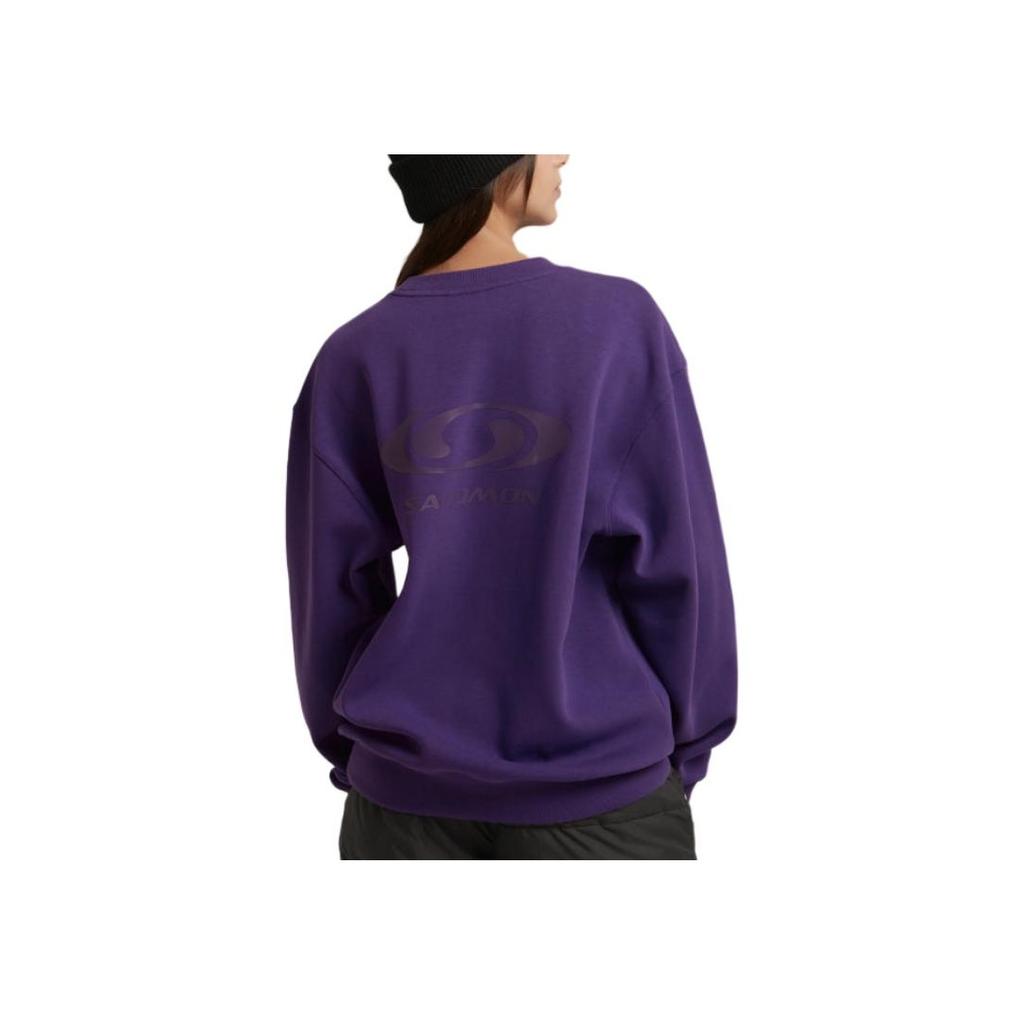Salomon Round Neck Long Sleeve Pullover Sweatshirt Women sweatshirt Purple LC2572900