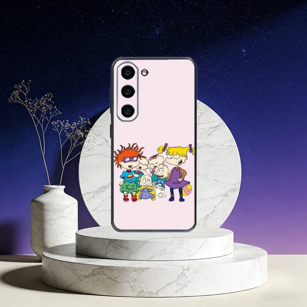 

R-Rugratc C-Chuckie A-Angelica Phone Case For Samsung Galaxy A73,A72,A71,A70,A53,A52,A51,Others Soft Black Cover Samsung a51 4g