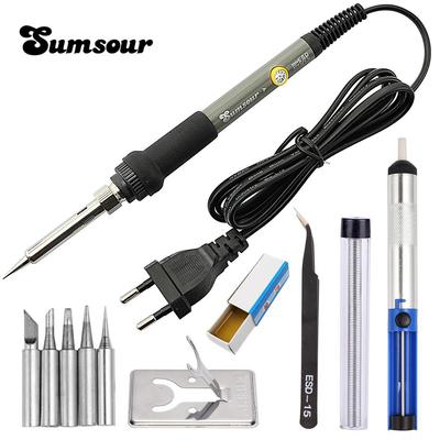 Fer à souder électrique 110V / 220V 60W, température réglable, Mini poignée, crayon thermique, Station de soudure avec pointes, outils de fil de support