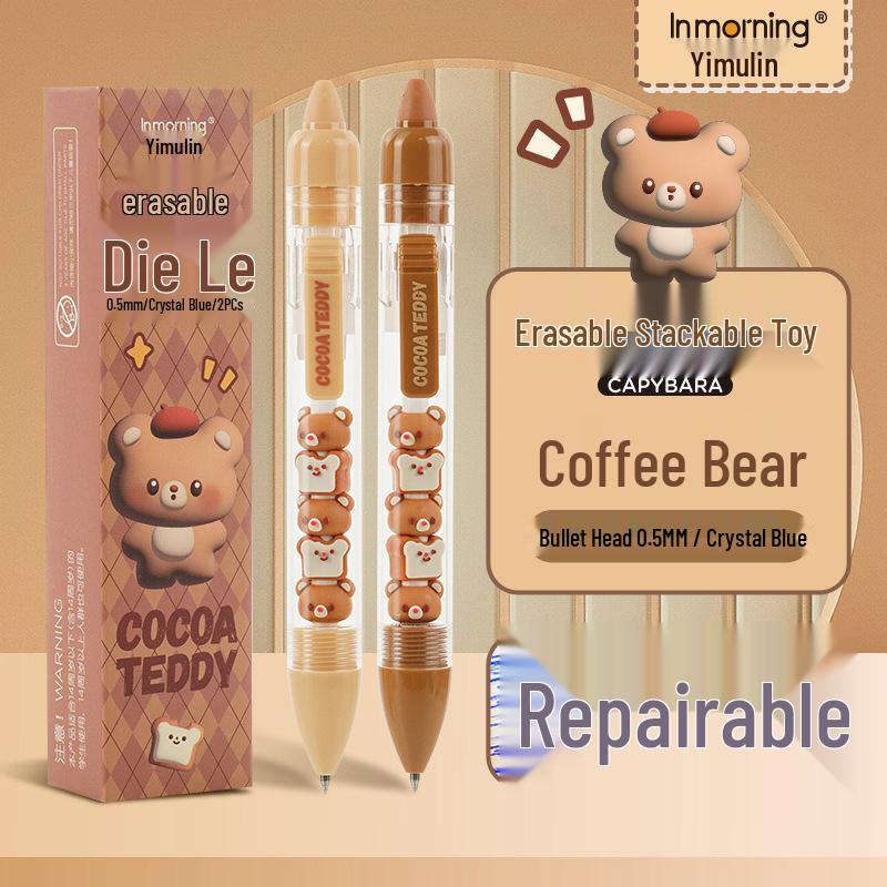 

Yimulin Thermo-Sensitive Erasable Cartoon Doll Pen, Transparent, Stackable, Cute Design 0.5mm