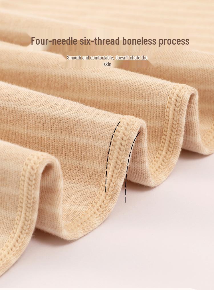 Antibacterial A-grade Natural Cotton Long-Sleeve Top & Trousers Set for Kids - Warm Autumn/Winter Loungewear.