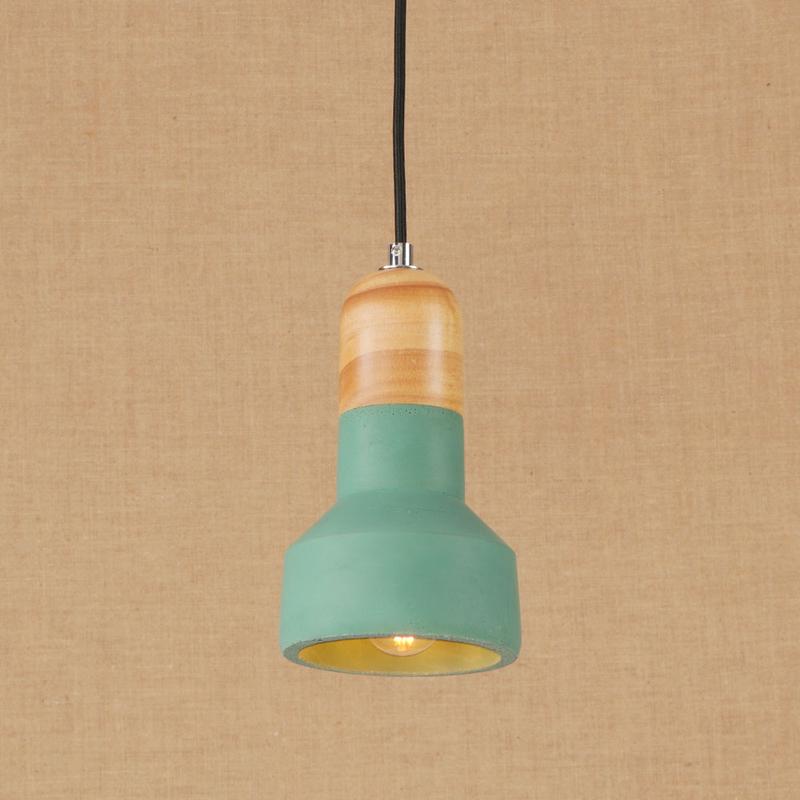 Lustre pequeno moderno industrial de cimento madeira maciça restaurante cozinha café bar