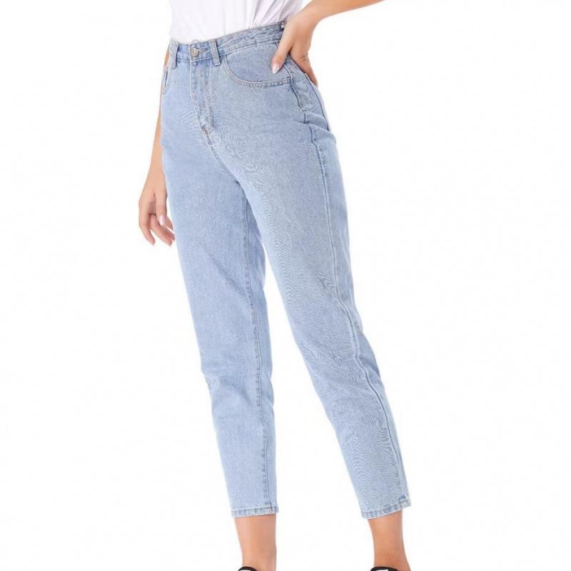 

Women s High Waist Straight-Leg Jeans - Slimming, Versatile, Loose-Fit for Spring & Autumn L