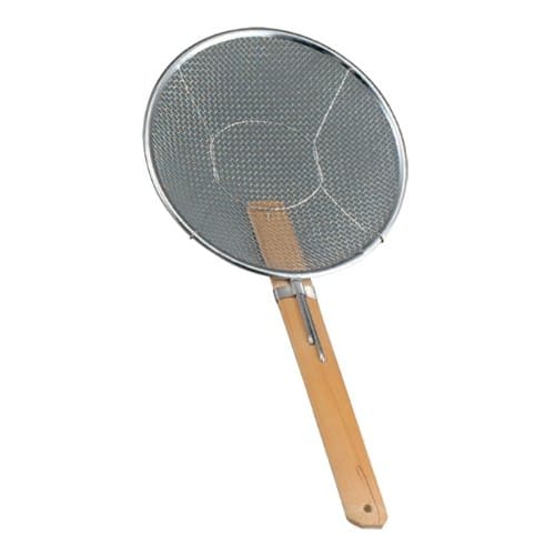 18-8 Standard Type Bamboo Handle Soba Fryer, Horizontal, 27cm