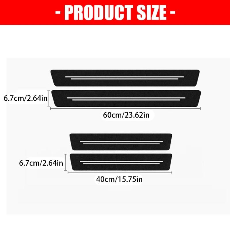 Duty Vehicle Door Sill Covers Carbon Fiber Leather Trim Decorative Prevention Auto Accessories