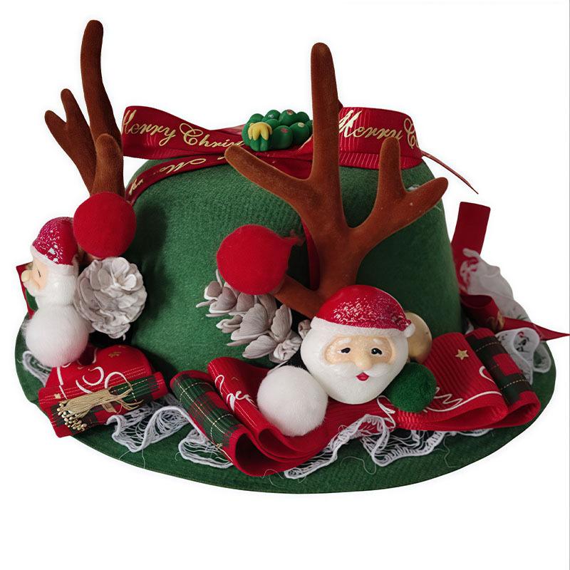 Christmas Cute Atmosphere Elk Horn Bell Hat Hairpin Women'S Headgear Autumn And Winter Sweet Birthday Photo Hair Accessories