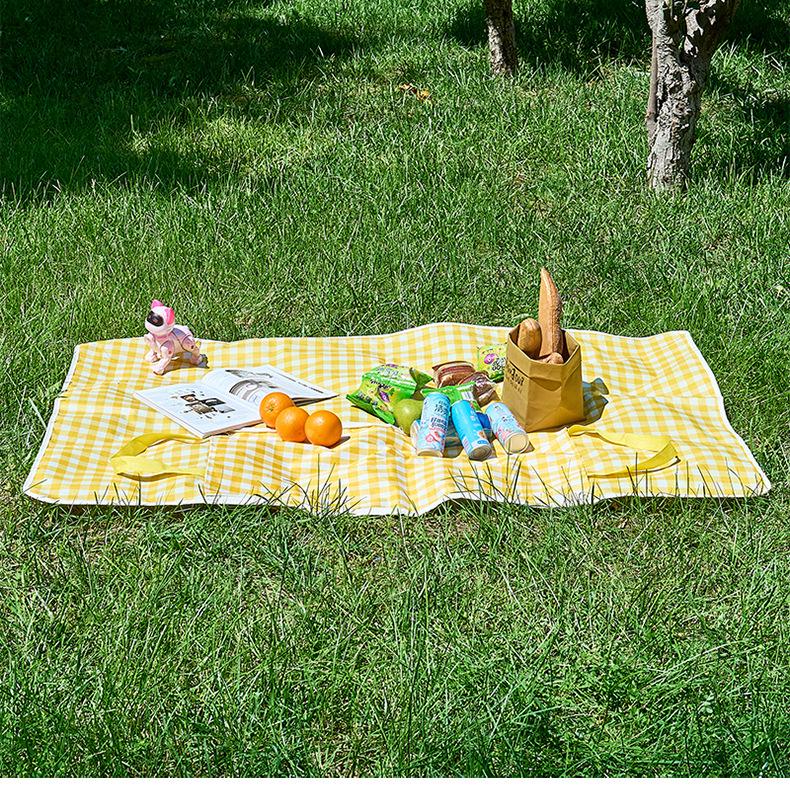 Ins Style Thickened Moisture-Proof Plaid Picnic Mat – Portable, Foldable Outdoor Ground Mat