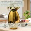 Luxury Gold Decorative Vase – 11 Inch Tall Iron Flower Vase with Honeycomb Design  for Living Room, Office, and Dining Table (Gold)