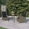 Ensemble à manger de jardin 3 pcs Marron