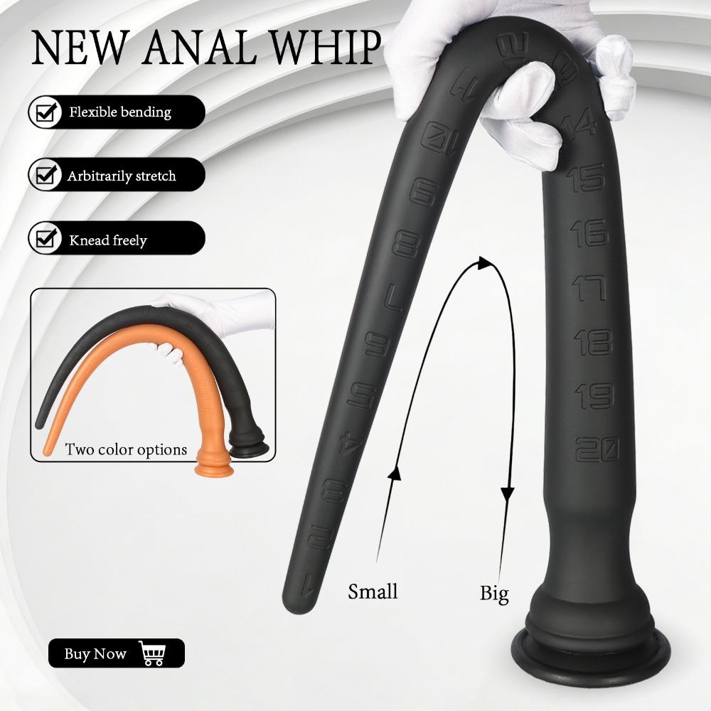 Extra Long Silicone Tail Anal Plug with Scale Flexible Safety Soft Silicone Backside Relax Toy Adult Use