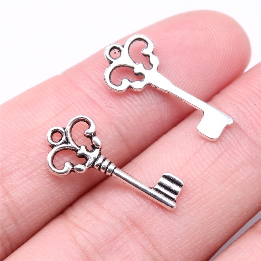 40pcs Cute Small Key Charms For Jewelry Making DIY Crafts Making Findings Handmade Tibetan Jewelry