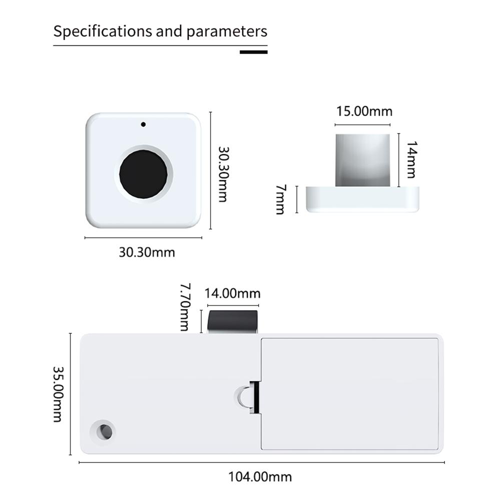Fingerprint Cabinet Lock Smart Drawer Lock 0.3s Quickly Unlock For Office/Home Wooden Cabinet Drawer Storage