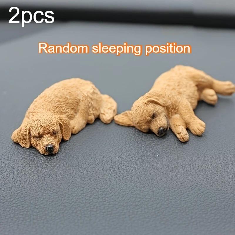

2pcs Golden Retriever Dog Resin Car Ornaments Puppy Cute Dog Toy Figure Statue for Car Dashboard Tabletop Decoration Accessories