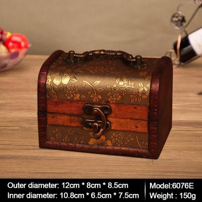 Gift Mini Wooden Jewelry Box with Handle Vintage Storage Box Wood Handmade Treasure Chest Collector's Item