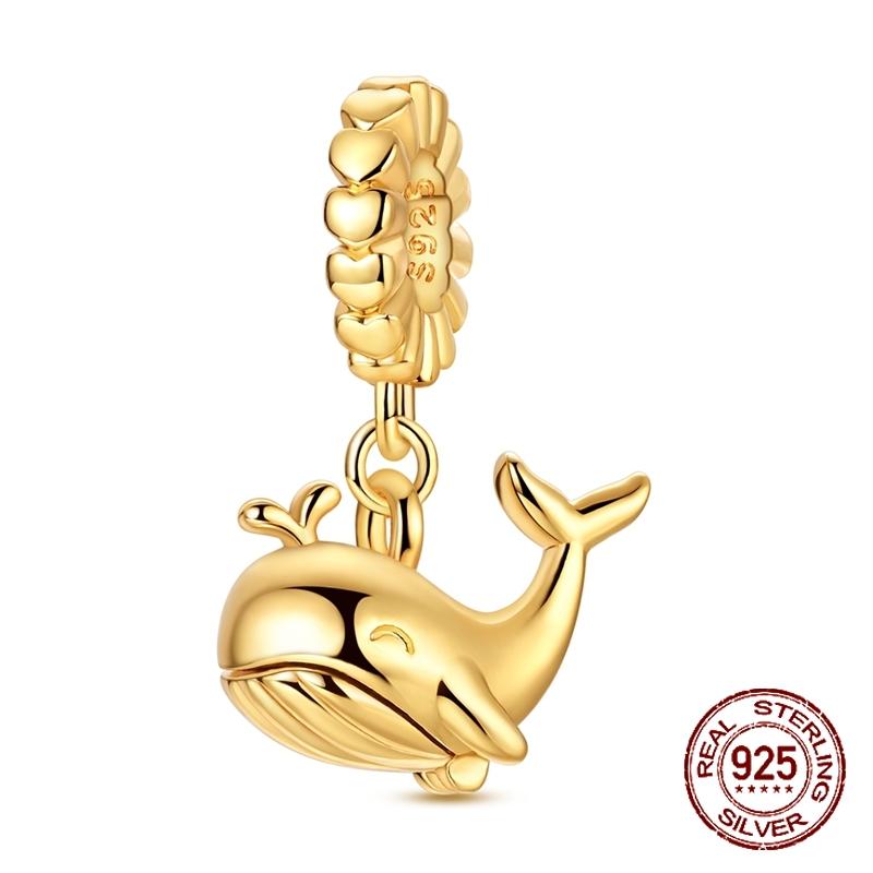 

Золотые Шармы Медный Кит Открывающийся и Закрывающийся Подвеска-Шарм Подходит для Браслета-Бэнгла Ожерелья DIY Ювелирные Изделия