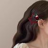 Red Star Bow Hair Clip for Women - New Year Headdress, Cute Bangs & Side Clip Hair Accessory