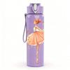 1PC Delicate Pink Ballerina Dancer Print 750ml Color Plastic Sports Water Bottle Leakproof Flip Straw Lid Suitable for Sports Office Home Use