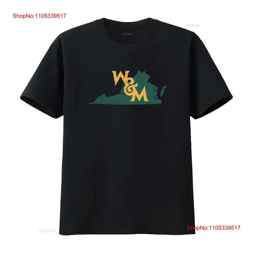 College of William and Mary Adult T Shirt State Shape Athletic Heather S 5XL Vintage Washed Ver